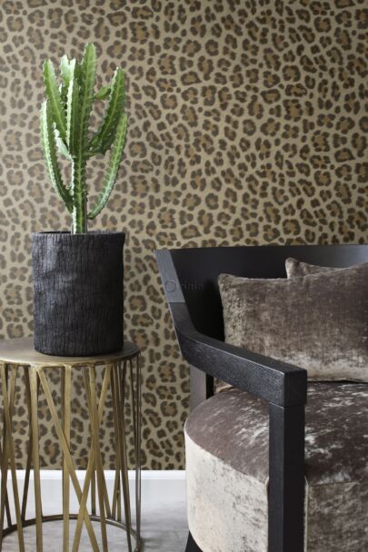 papier peint peau de léopard marron et beige