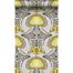papier peint motif floral Art Nouveau jaune ocre et gris