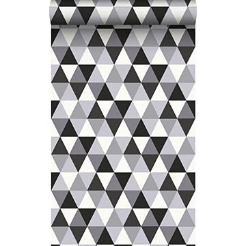 papier peint triangles noir et blanc