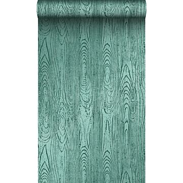 papier peint imitation bois vert émeraude