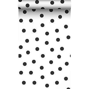 papier peint à motif de petits points noir et blanc