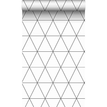 papier peint triangles graphiques noir et blanc