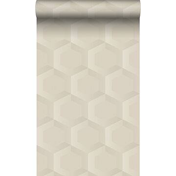 PP intissé éco texture hexagone 3d beige clair