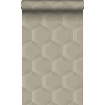 PP intissé éco texture hexagone 3d sable beige
