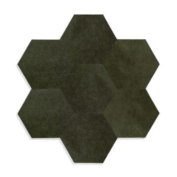 carreaux adhésifs en cuir écologique  hexagone vert olive grisé