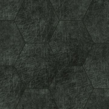 carreaux adhésifs en cuir écologique  hexagone gris charbon de bois