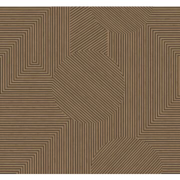 papier peint panoramique imitation bois en 3D marron