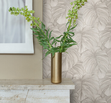 papier peint feuilles gris Origin - luxury wallcoverings